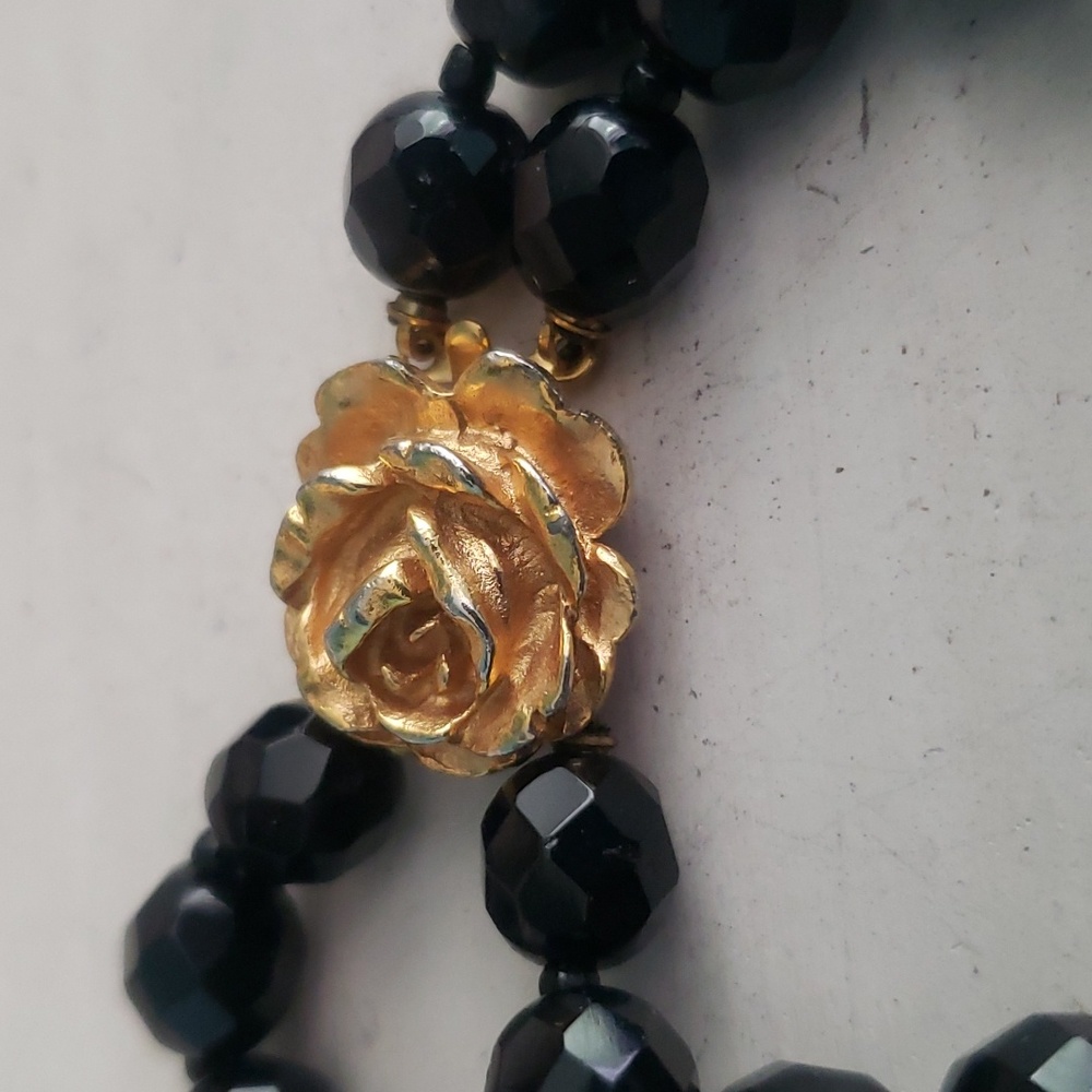 Vintage Jet Crystal Choker Set